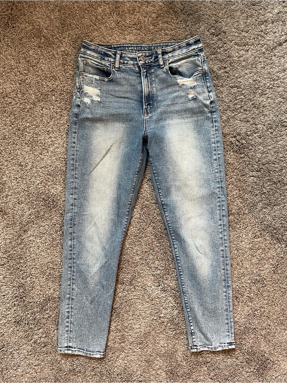 American Eagle Outfitters Light Blue Faded Distressed Skinny Jeans - Women